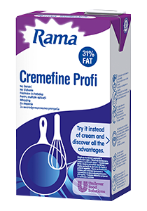 RAMA Cremefine Profi 31% növényi zsírtartalmú Főzőkrém és habalap* - A Rama multifunkcionális főzőkrém és habalap tökéletes végeredményt biztosít főzés és habok készítése során egyaránt. RAMA Cremefine Profi 31% növényi zsírtartalmú Főzőkrém és habalap* - A Rama multifunkcionális főzőkrém és habalap tökéletes végeredményt biztosít főzés és habok készítése során egyaránt.