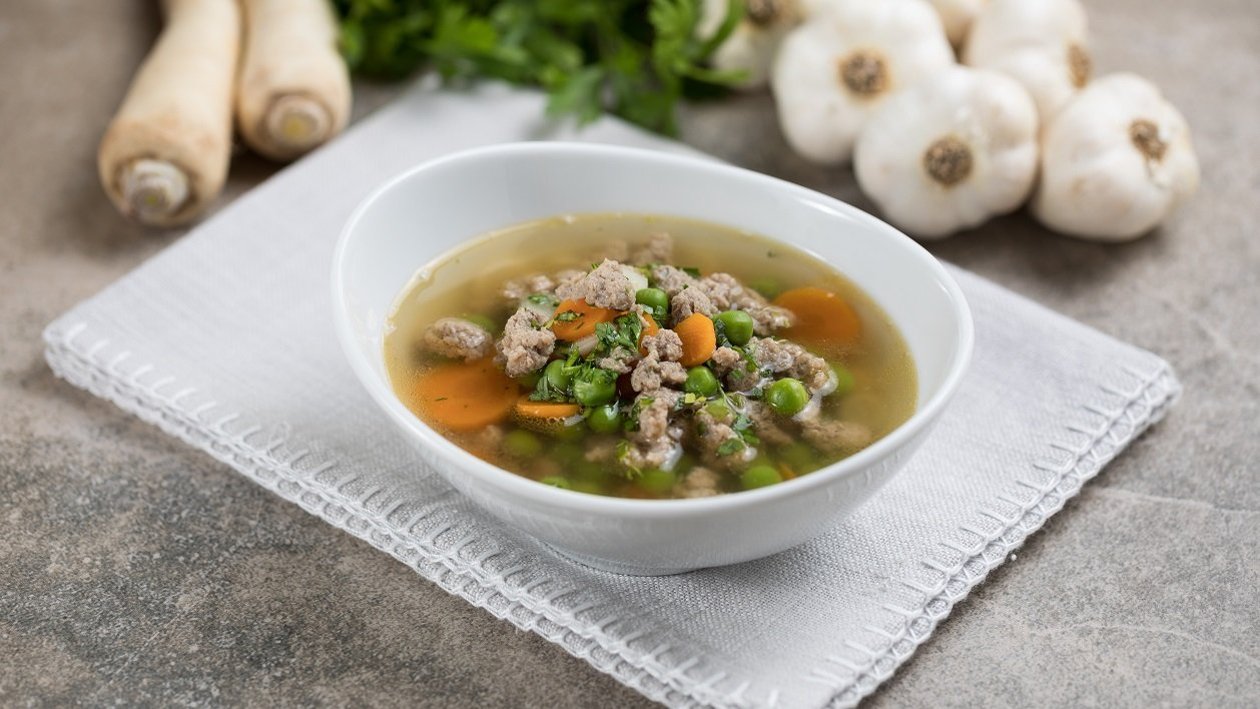 Burgonyás májgaluska leves (felnőtt, allergénmentes alappal) Burgonyás májgaluska leves (felnőtt, allergénmentes alappal)