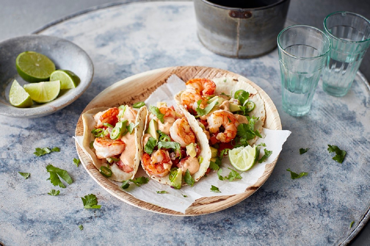 Garnelás taco Garnelás taco