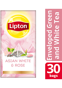 Lipton Pyramid Asian White & Rose 30x1.6g - Lipton Exclusive Selection dibuat dari daun teh terbaik untuk memastikan pengalaman meminum teh yang luar biasa