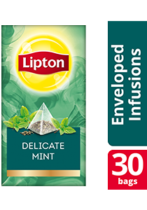 Lipton Pyramid Delicate Mint 30x1.1g - Lipton Exclusive Selection dibuat dari daun teh terbaik untuk memastikan pengalaman meminum teh yang luar biasa