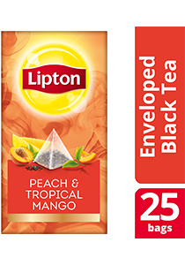 Lipton Pyramid Peach & Tropical Mango 25x1.8g - Lipton Exclusive Selection dibuat dari daun teh terbaik untuk memastikan pengalaman meminum teh yang luar biasa