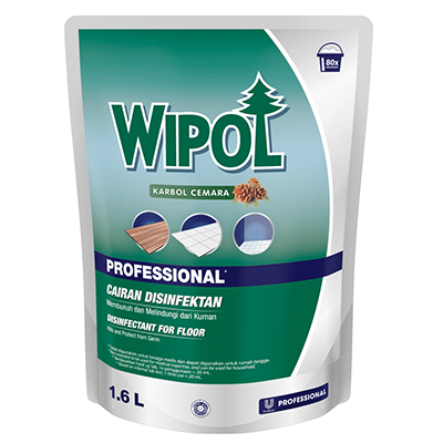 Wipol Professional Classic Pine 1.6L - Menghilangkan Kotoran, Bau Tak Sedap dan Membunuh Bakteri di Lantai.