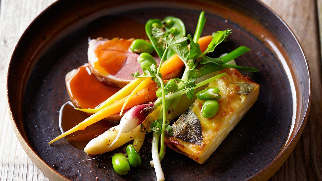 Lamb Rump with Malaga and Potato Pie with Sage Lamb Rump with Malaga and Potato Pie with Sage