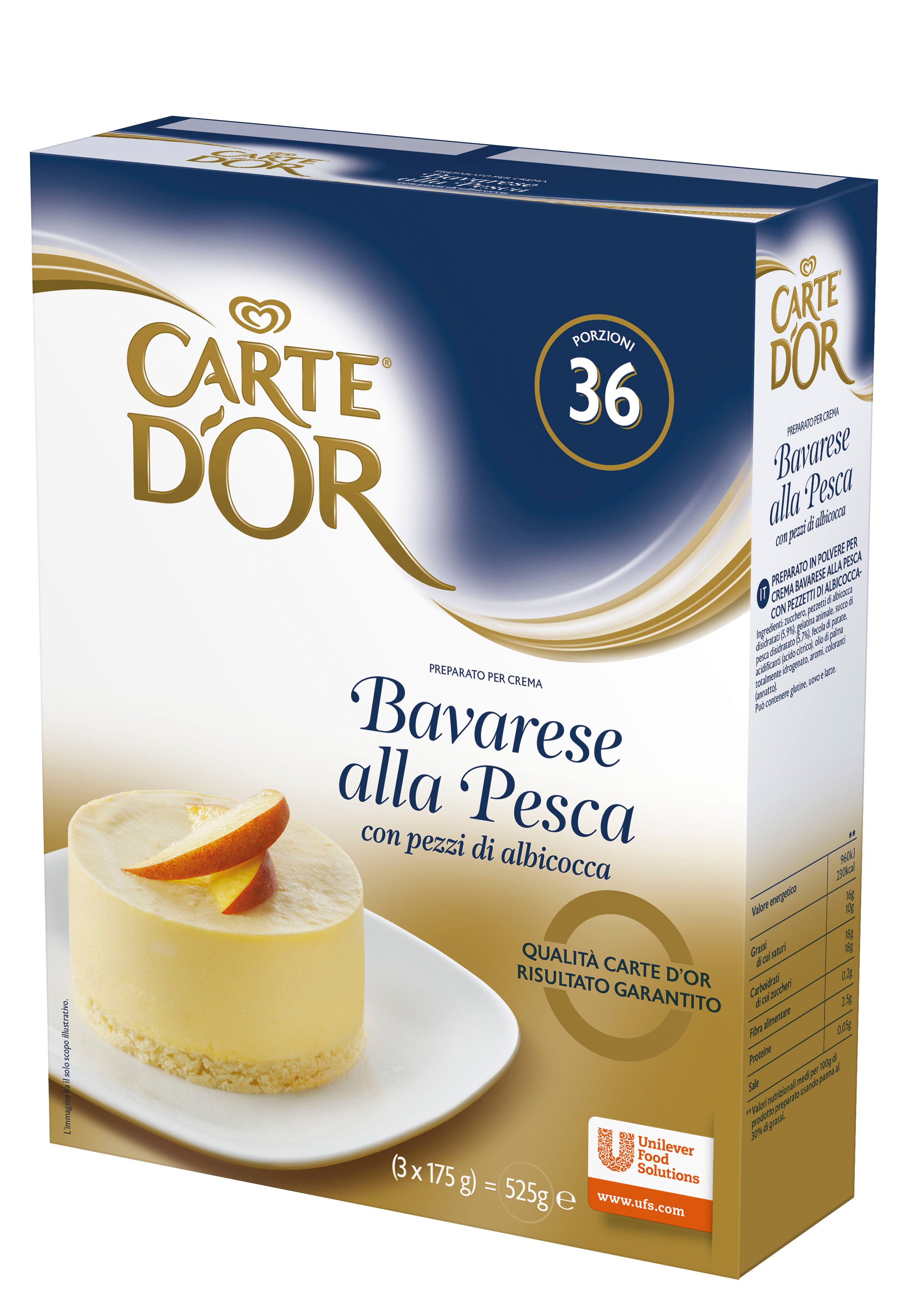 Carte d'Or preparato per crema Bavarese alla Pesca con pezzi di albicocca 525 Gr -