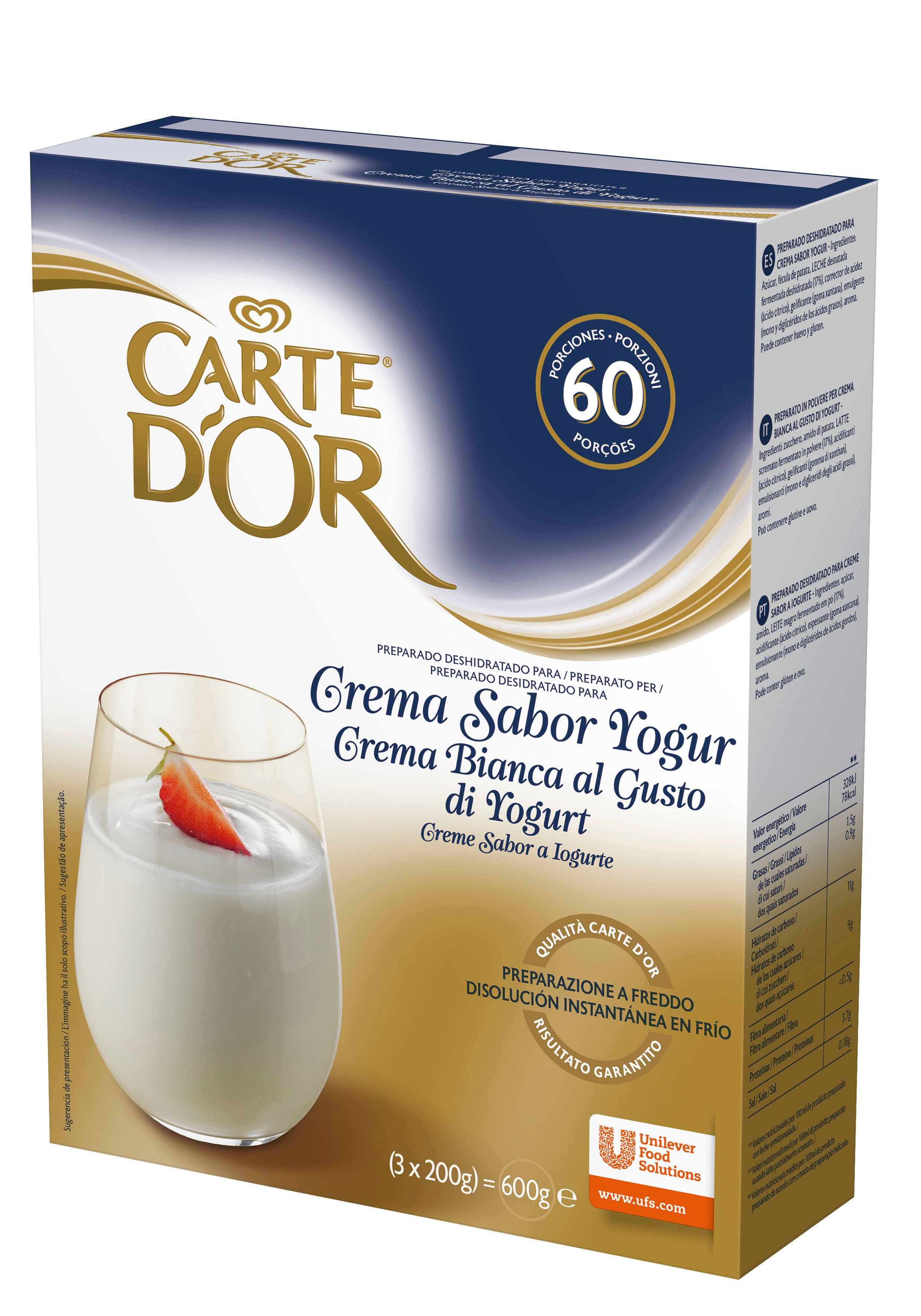 Carte d'Or preparato per Crema Bianca al gusto di Yogurt 600 Gr -