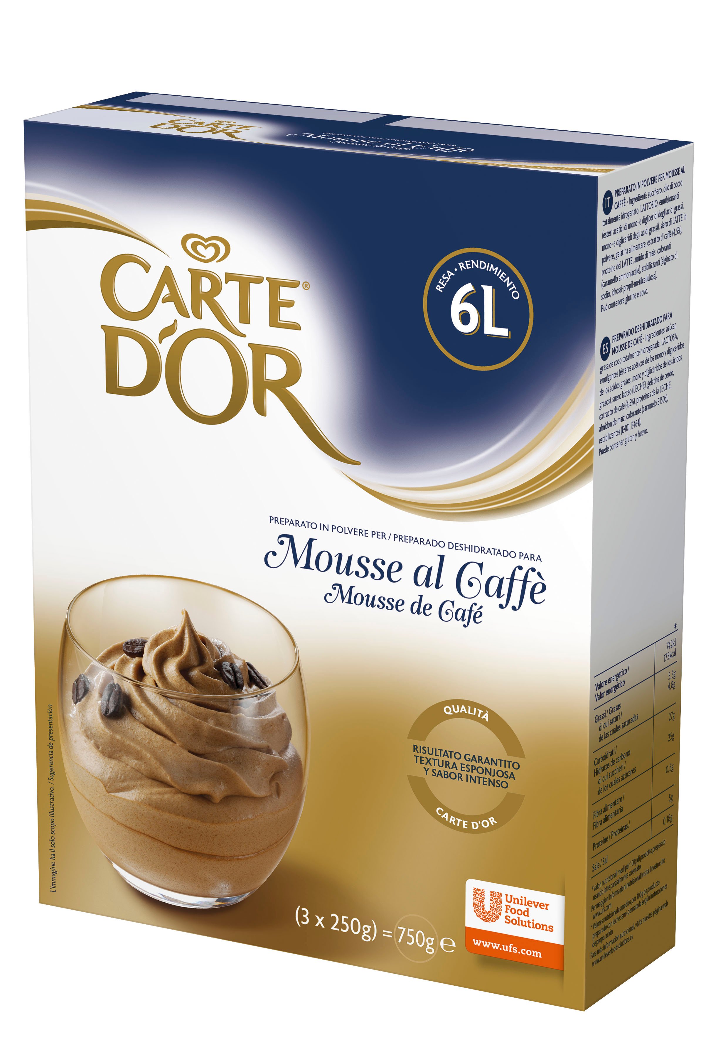 Carte d’Or preparato in polvere per Mousse al Caffè 750 Gr -