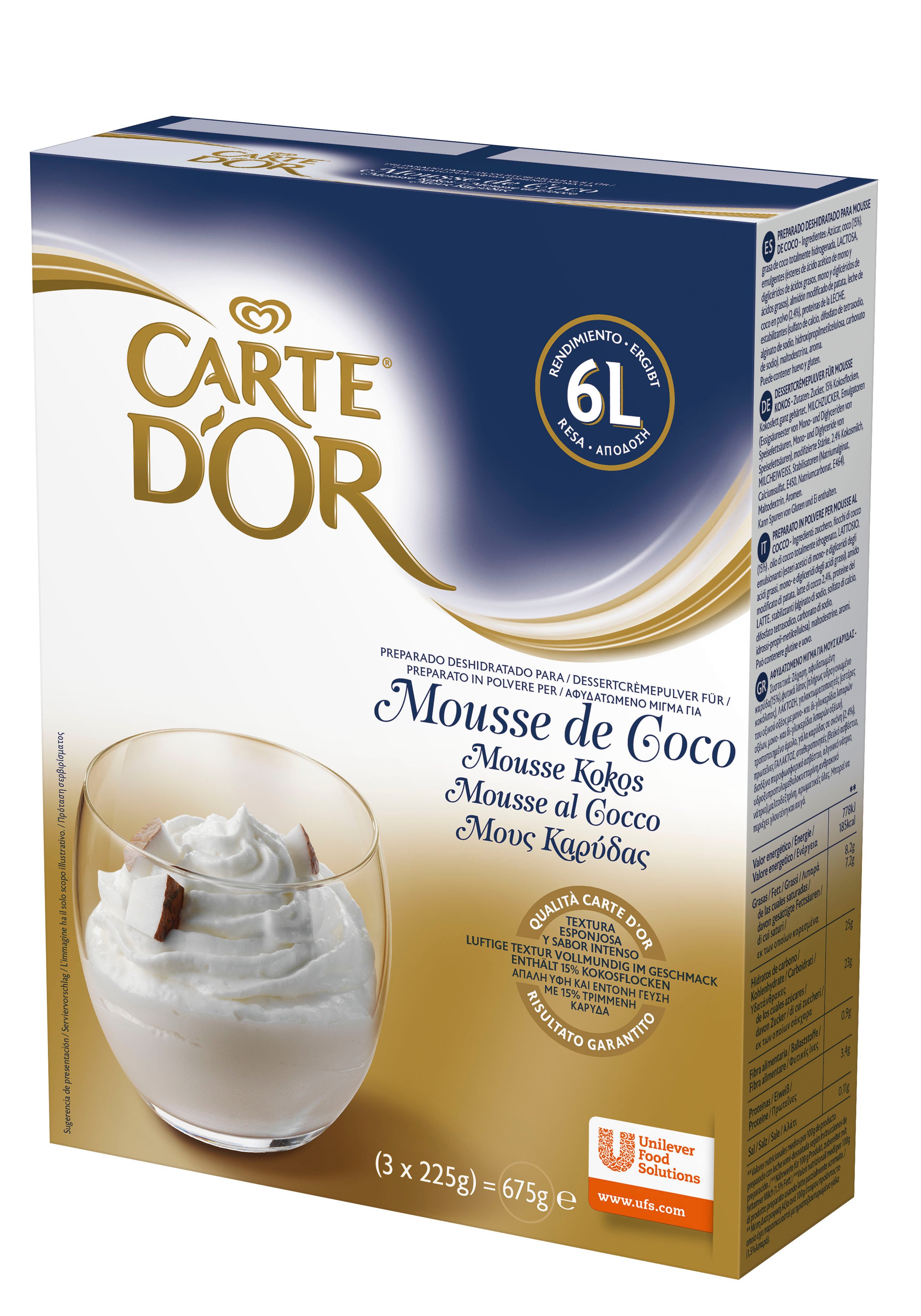 Carte d’Or preparato in polvere per Mousse al Cocco 675 Gr -