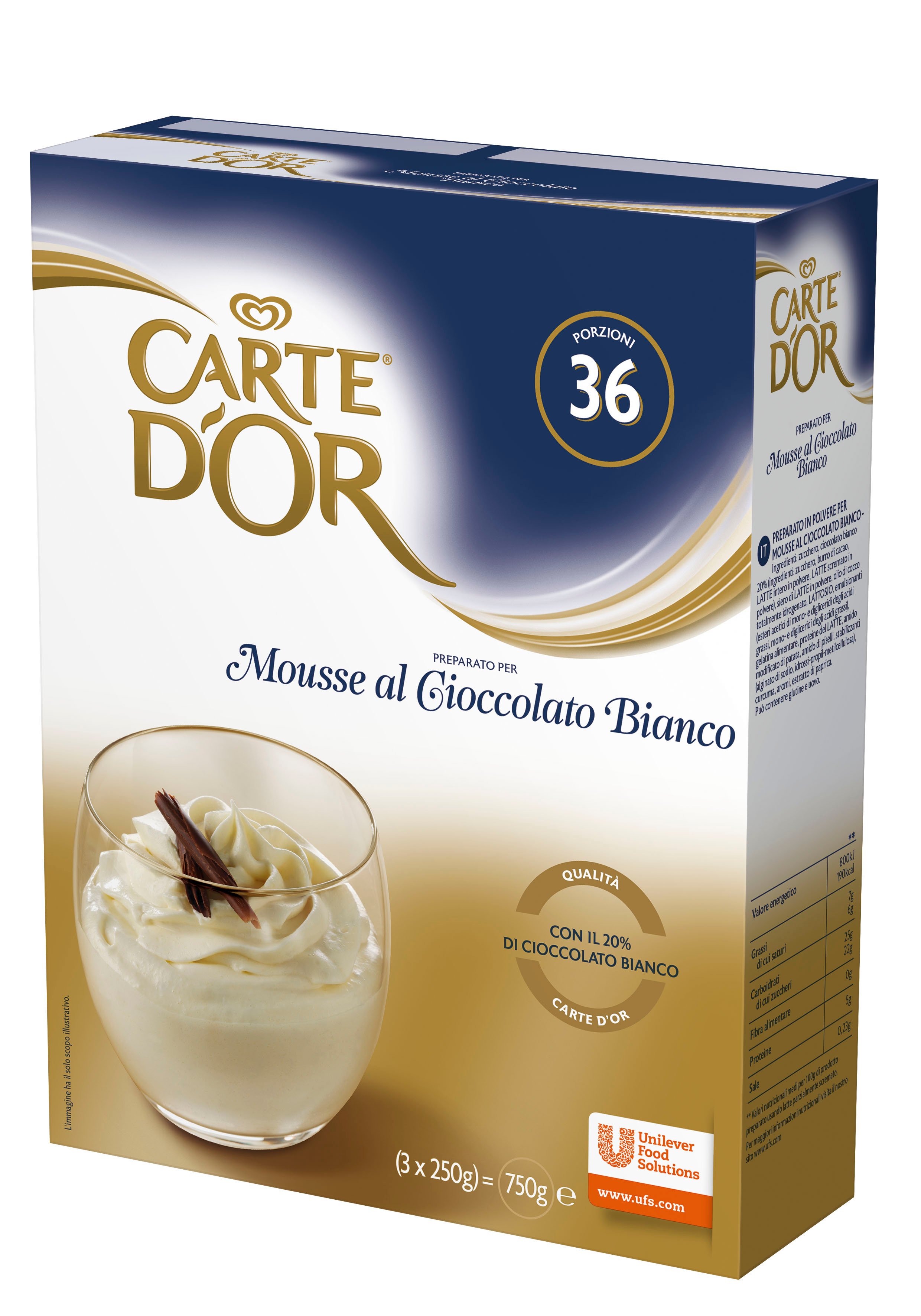 Carte d’Or preparato per Mousse al Cioccolato Bianco 750 Gr -