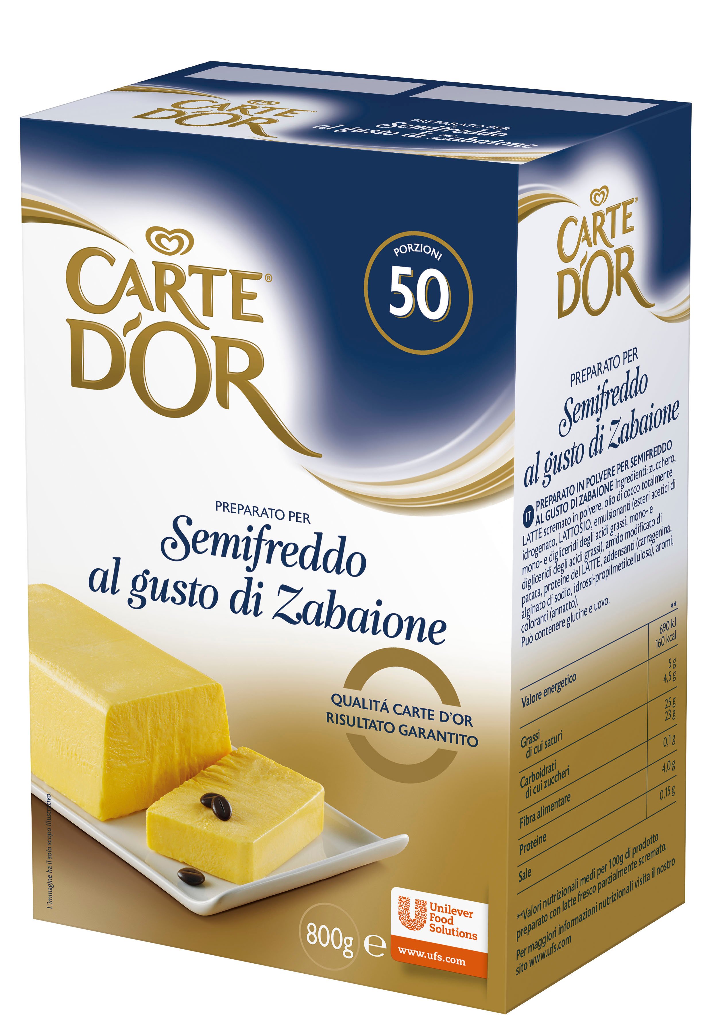 Carte d’Or preparato per Semifreddo al gusto di Zabaione 800 Gr -