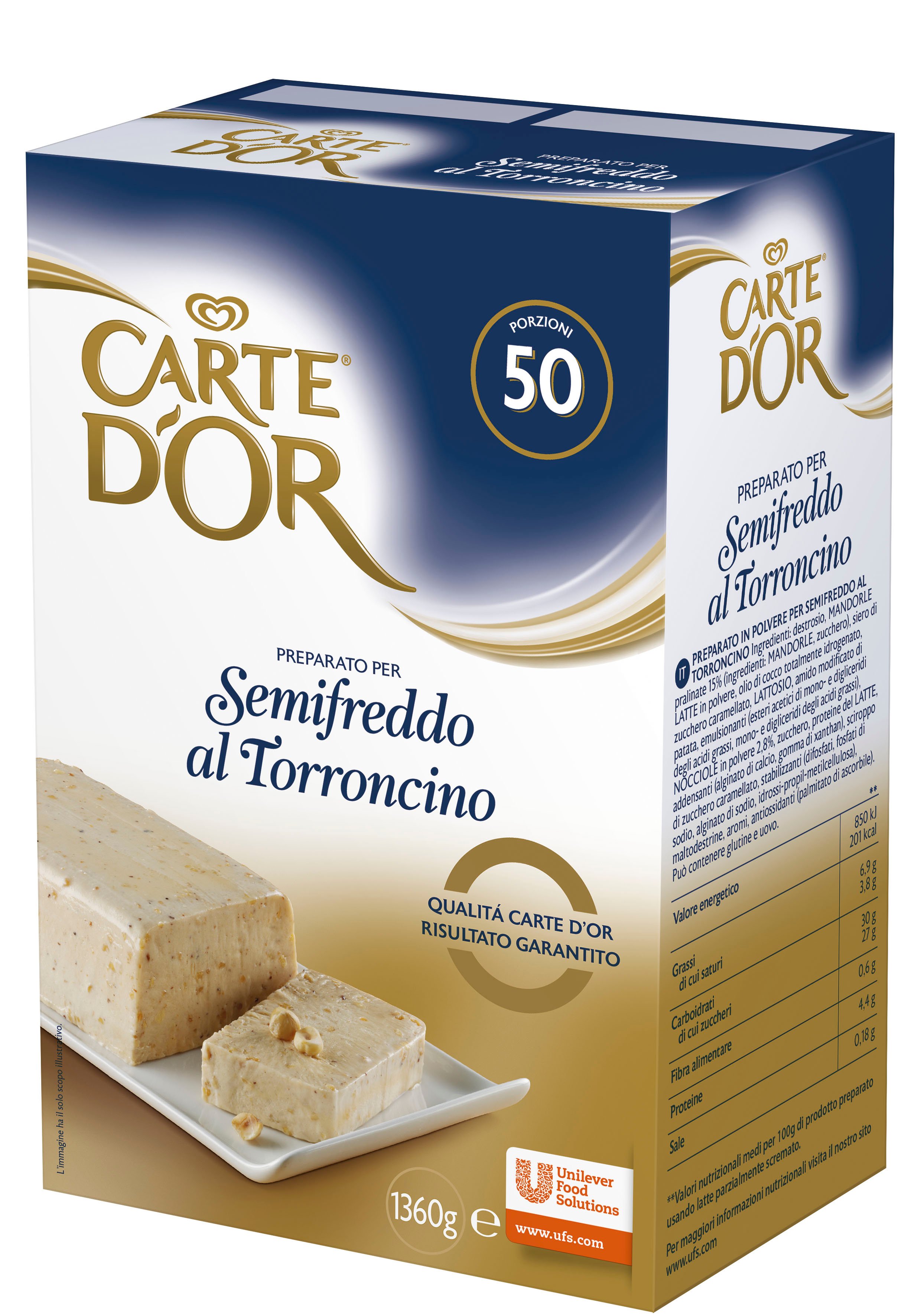 Carte d’Or preparato per Semifreddo al Torroncino 1,36 Kg -