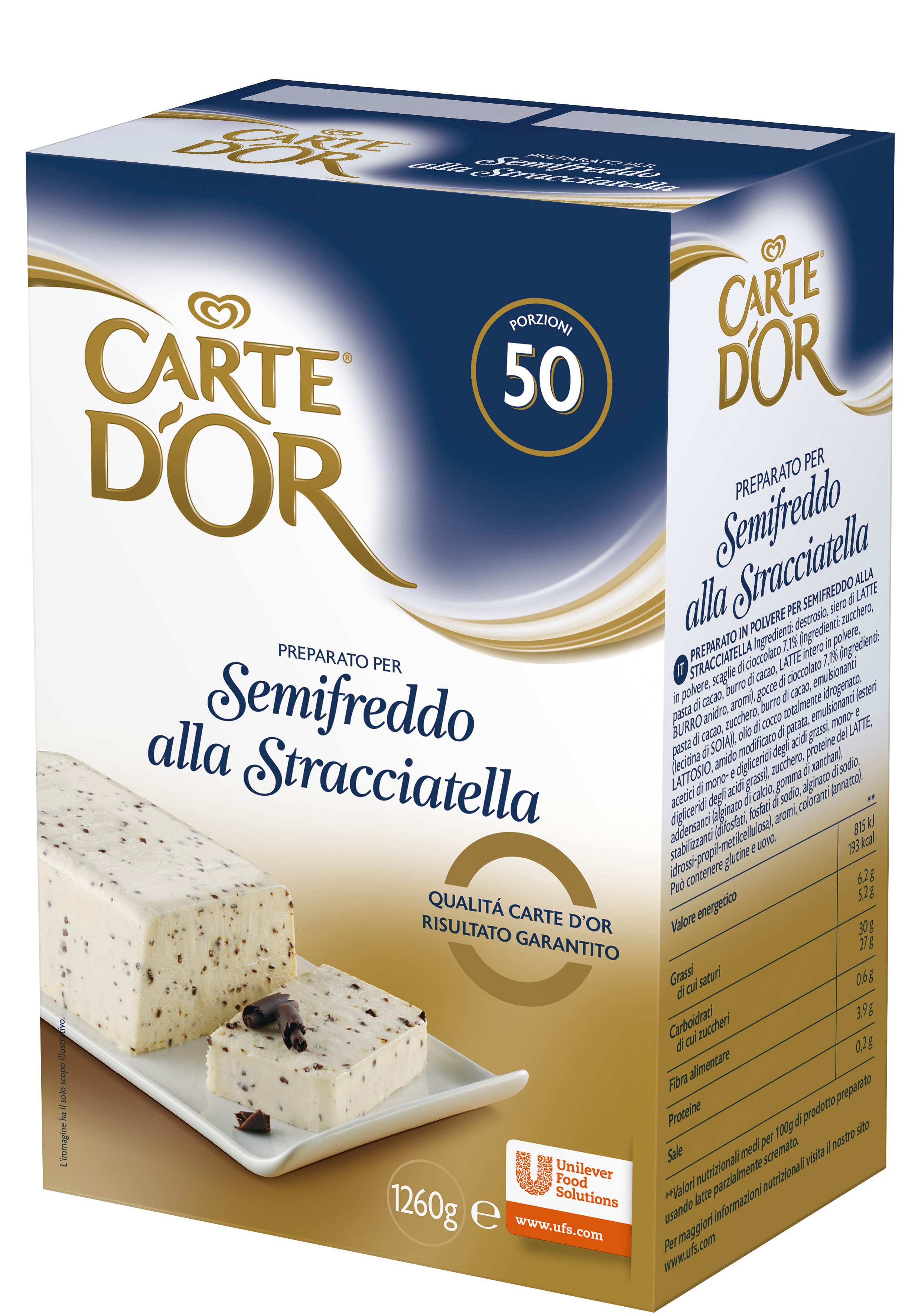 Carte d’Or preparato per Semifreddo alla Stracciatella 1,26 Kg -