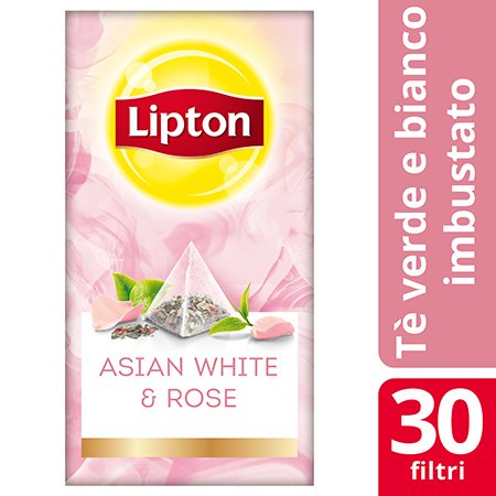 Lipton Pyramid Asian White and Rose Flavoured Green & White Tea 30 Filtri -