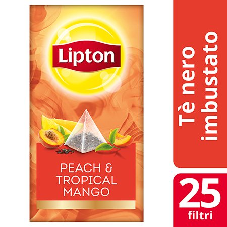 Lipton Pyramid Peach and Tropical Mango Flavoured Black Tea 25 Filtri -