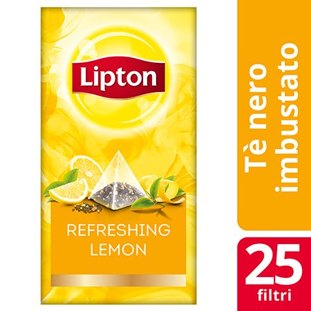 Lipton Pyramid Refreshing Lemon Flavoured Black Tea 25 Filtri -