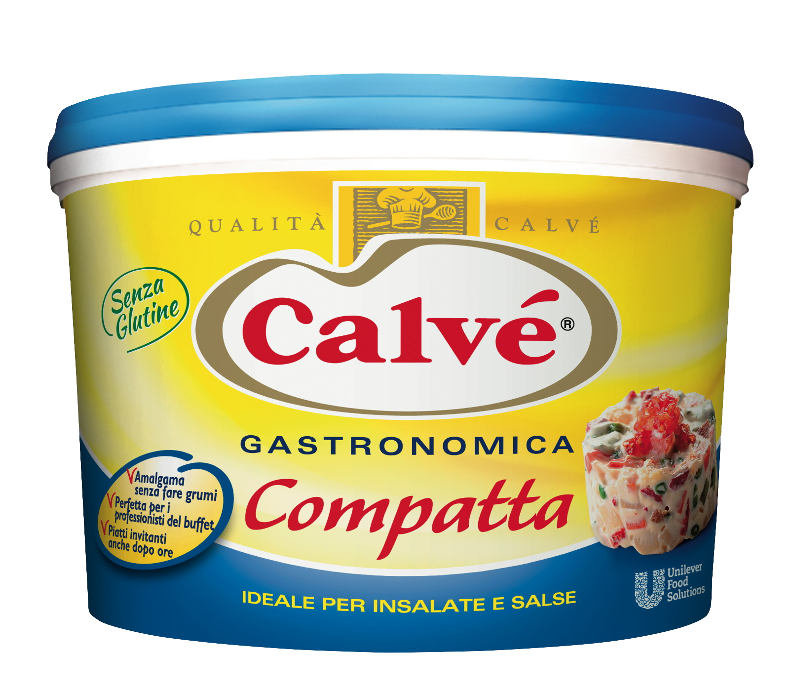 Calvé Gastronomica Compatta 4,91 Kg - Calvé Compatta garantisce gusto perfetto e lunga durata all’Insalata Russa grazie alla sua consistenza superiore*.