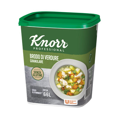Knorr Brodo Verdure Granulare Senza Glutine 1 Kg - I nuovi brodi granulari Knorr: la stessa qualità di sempre, ora anche senza glutine.