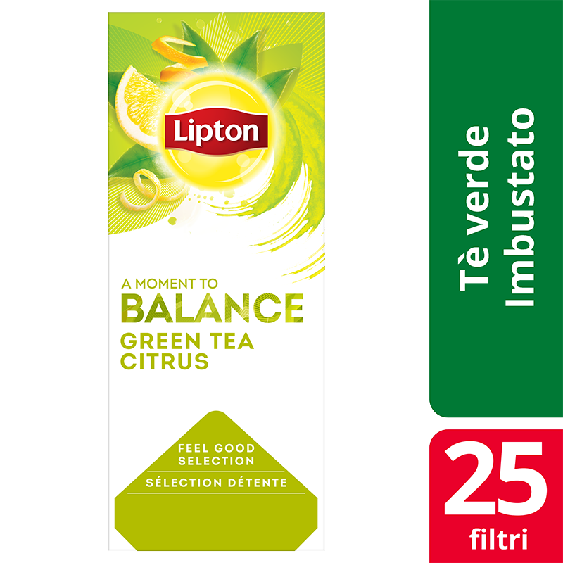 Lipton Green Tea Citrus Flavoured Green Tea 25 Filtri - Lipton Feel Good Selection offre un’ampia varietà di tè e infusi che aiutano i tuoi clienti a vivere al meglio ogni momento.