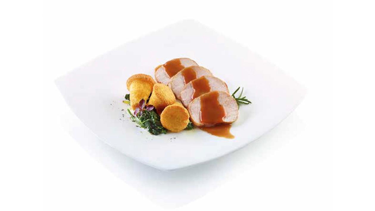 Arrosto di maiale con contorno di spinaci e flan di patate – Ricetta Arrosto di maiale con contorno di spinaci e flan di patate – Ricetta