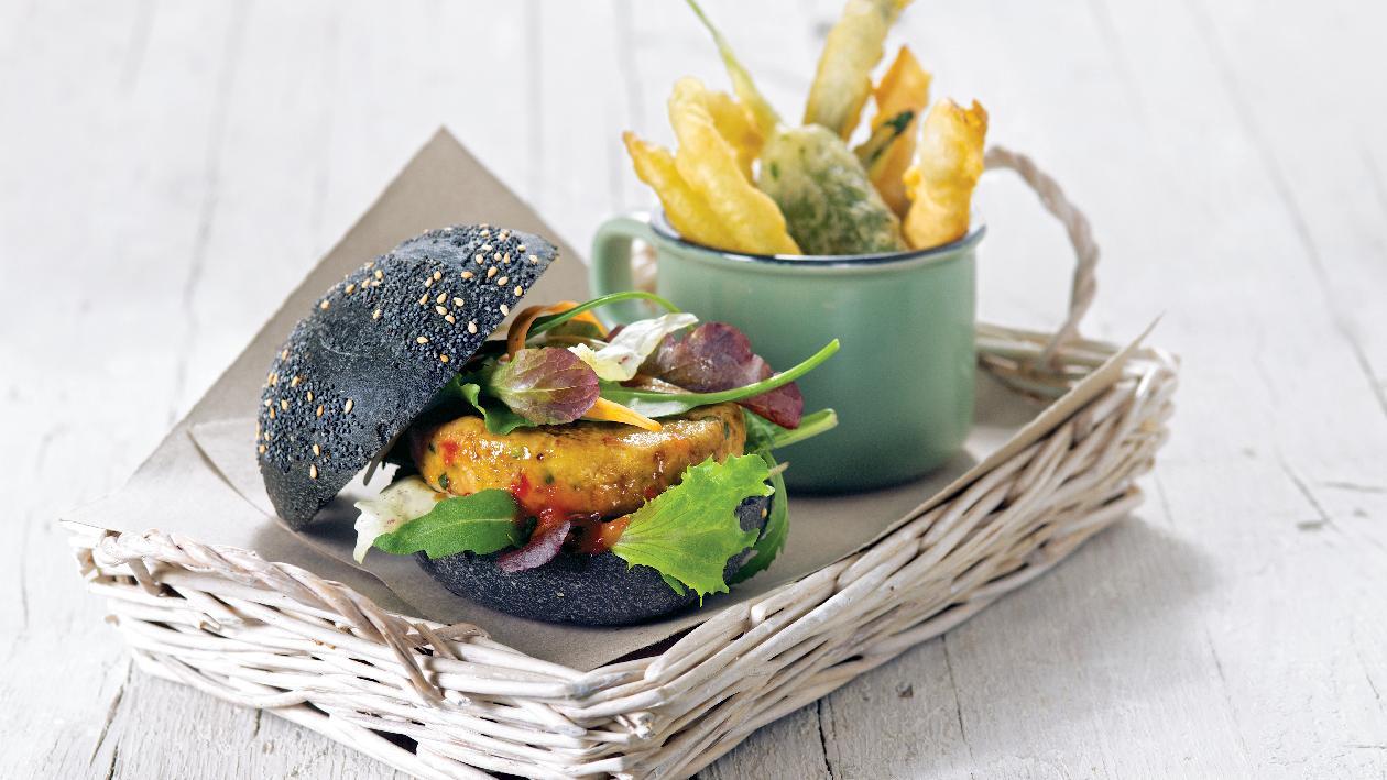 Burger vegetariano e verdure in tempura – Ricetta Burger vegetariano e verdure in tempura – Ricetta