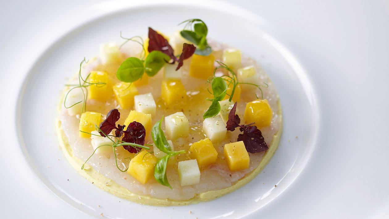 Carpaccio di scampi con curry, mango e mela verde – Ricetta Carpaccio di scampi con curry, mango e mela verde – Ricetta