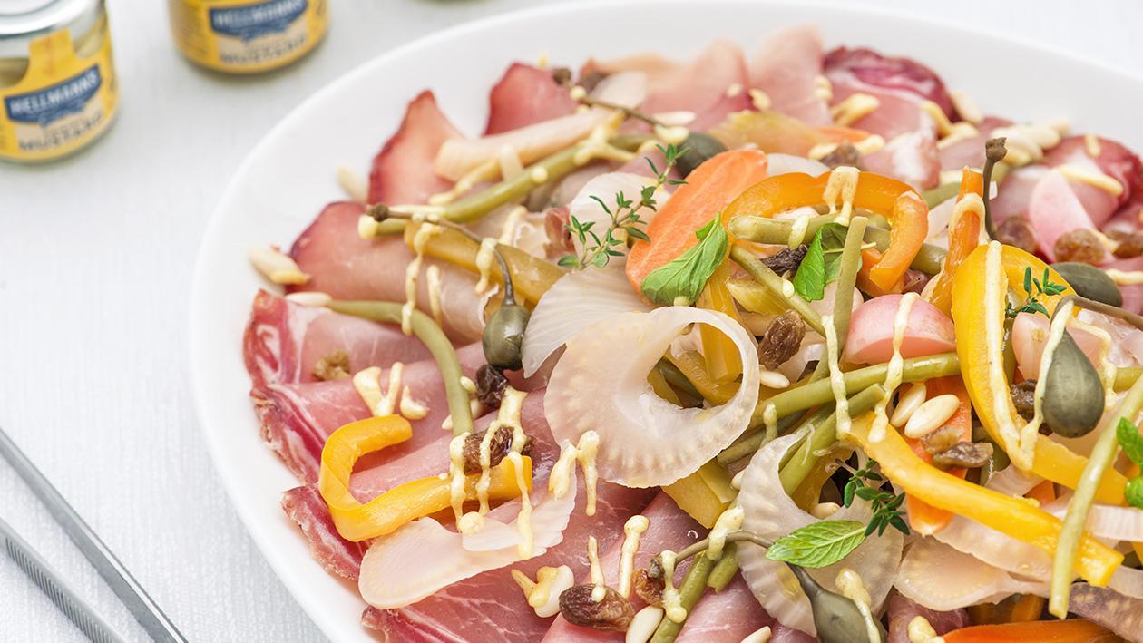 Lombo di maiale con verdure in carpione, capperi, uvetta e pinoli – Ricetta Lombo di maiale con verdure in carpione, capperi, uvetta e pinoli – Ricetta