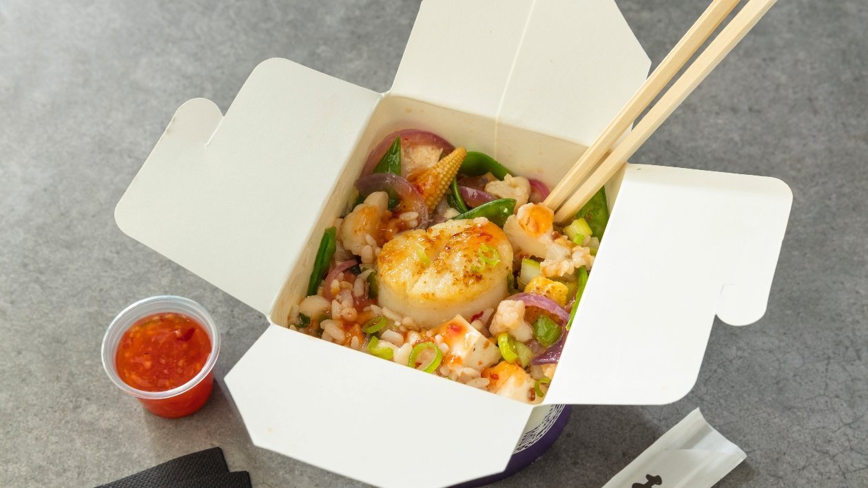 Riso con tofu, cavolfiore, mais, taccole e capasanta scottata. E salsa agro dolce – Ricetta Riso con tofu, cavolfiore, mais, taccole e capasanta scottata. E salsa agro dolce – Ricetta