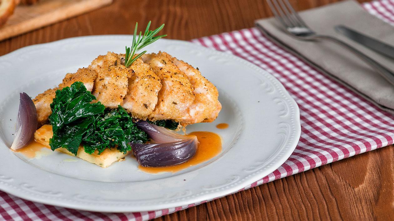 Tagliata di pollo in crosta con frittata di patate – Ricetta Tagliata di pollo in crosta con frittata di patate – Ricetta