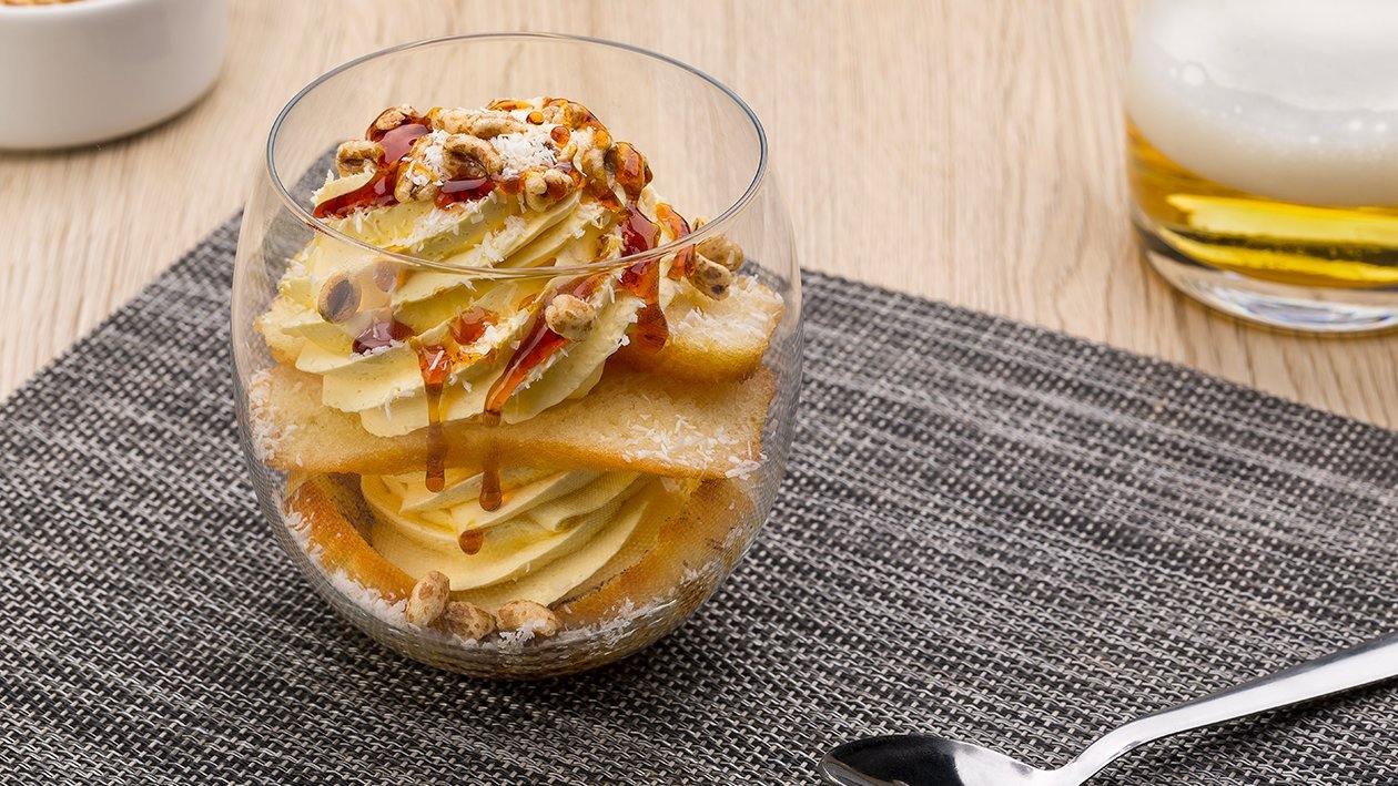 tiramisù alla birra gluten free con riso soffiato al miele, pan di spagna gluten free e cocco – Ricetta tiramisù alla birra gluten free con riso soffiato al miele, pan di spagna gluten free e cocco – Ricetta