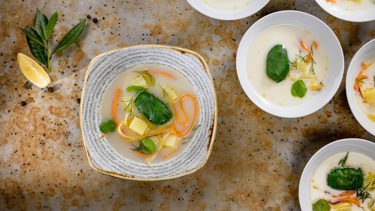 Žuvienė su confit bulvėmis ir daržovių lazdelėmis – Receptas Žuvienė su confit bulvėmis ir daržovių lazdelėmis – Receptas
