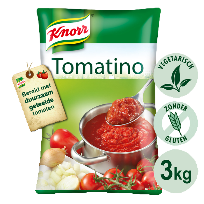 Knorr Collezione Italiana Tomatino Pouch - Knorr Tomatino is bereid met zongerijpte Italiaanse tomaten.