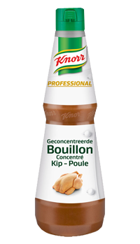 Knorr Professional Geconcentreerde Bouillon Kip - "Elke druppel voegt de rijke smaak van kip toe." Ambroise Steinbach, La Mangeoire, Virton