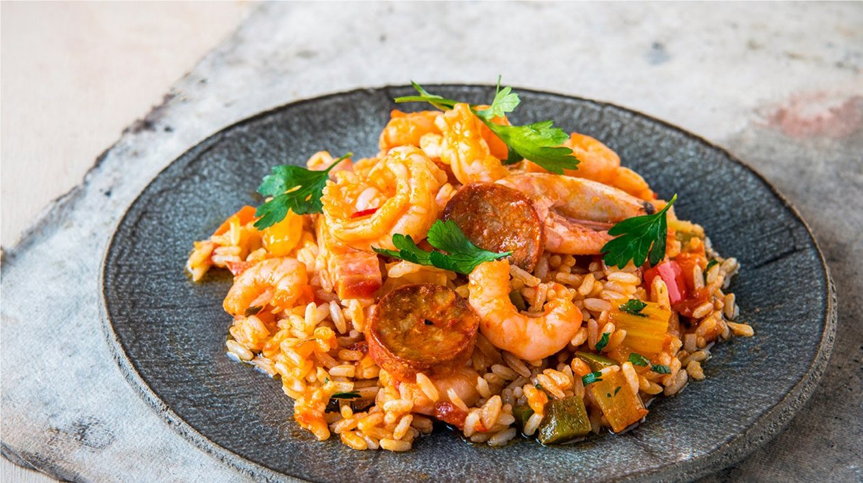 Creoolse Jambalaya met worst, ham en garnalen – Recept Creoolse Jambalaya met worst, ham en garnalen – Recept