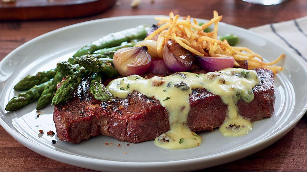 Entrecote met morieljesaus Entrecote met morieljesaus