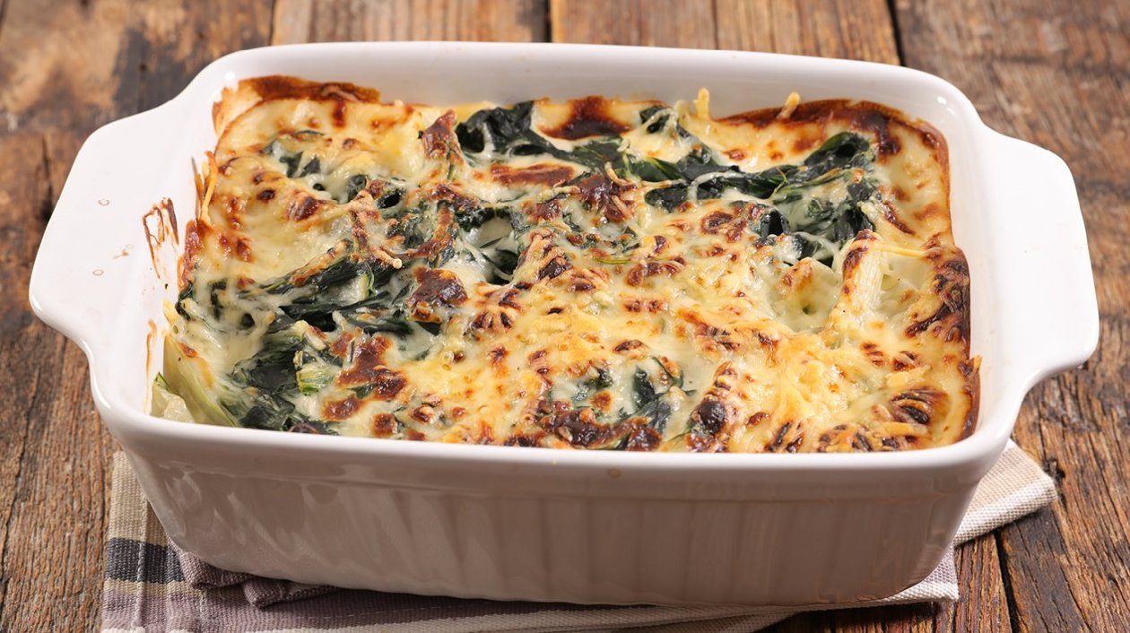 Gegratineerde prei met Zwitserse Emmenthaler en Parmezaan Gegratineerde prei met Zwitserse Emmenthaler en Parmezaan