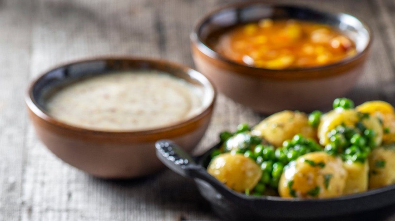 Krieltjes met doperwtjes en kruidenpesto Krieltjes met doperwtjes en kruidenpesto
