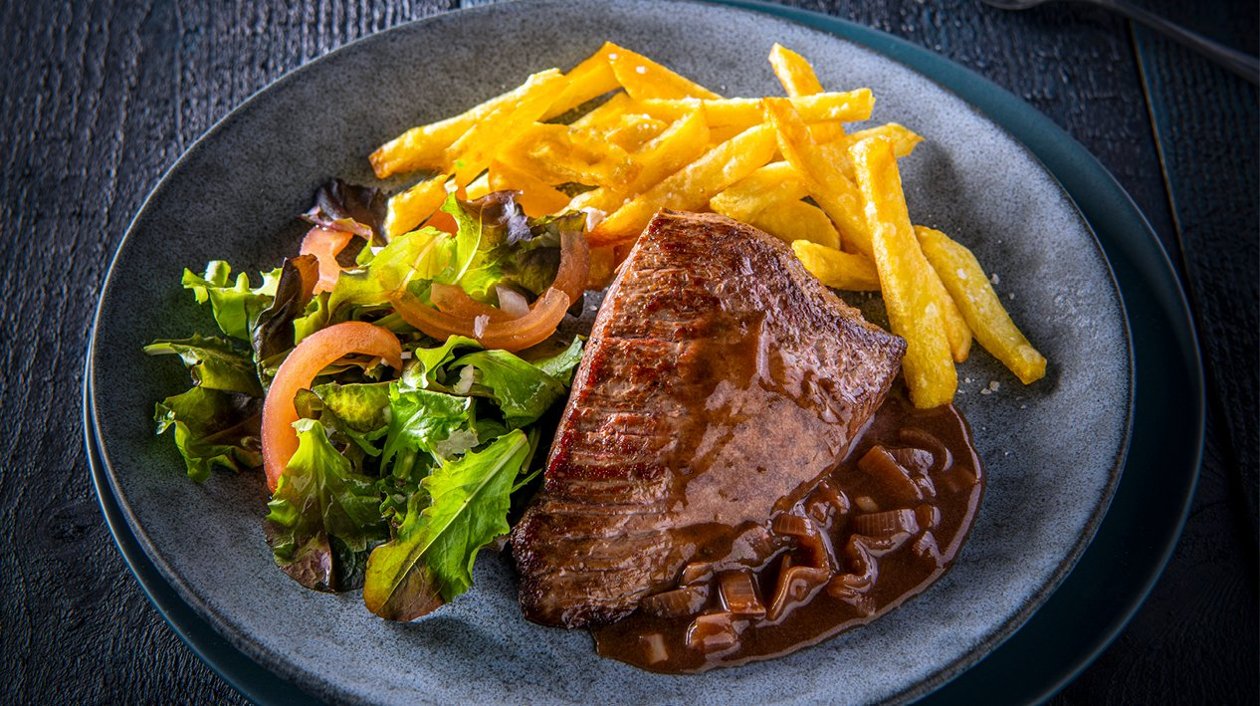 Steak in sjalotsaus Steak in sjalotsaus