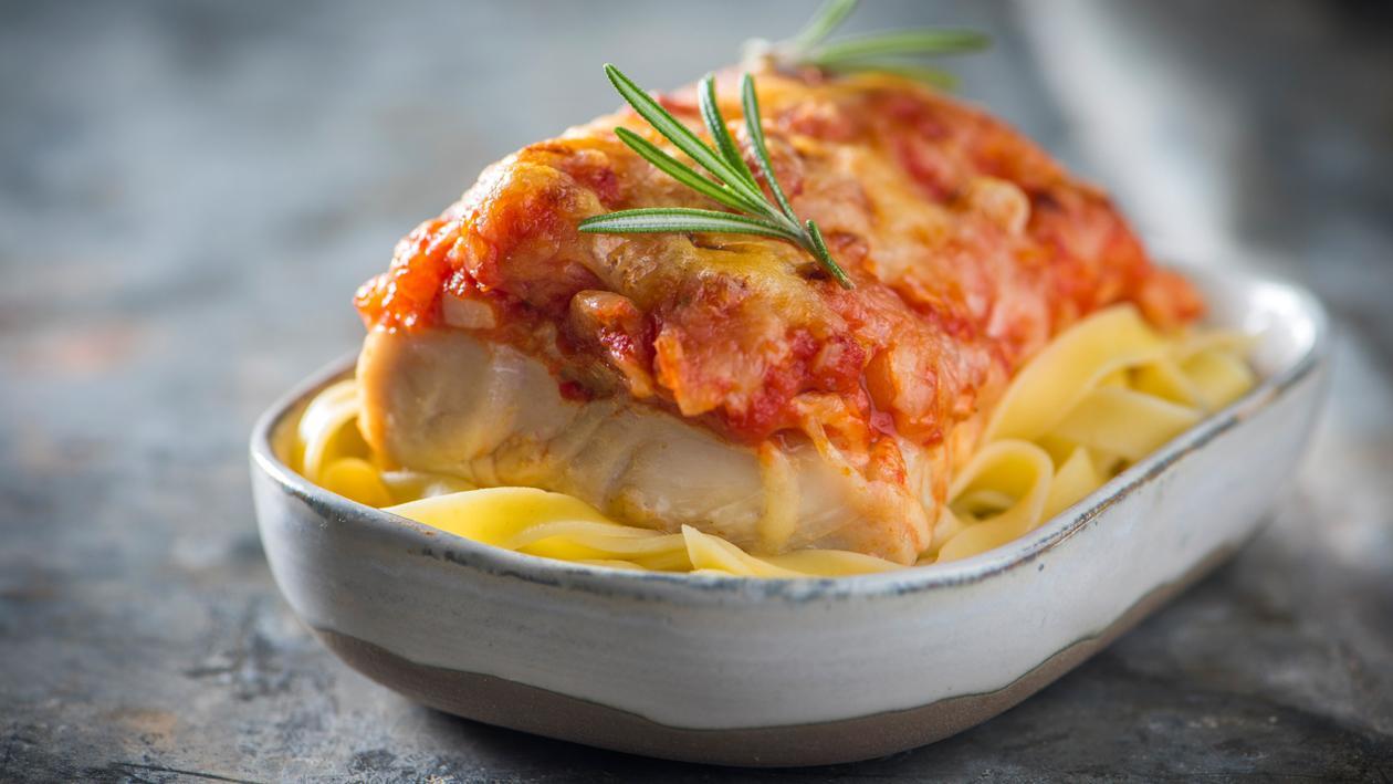 Vis-tomatengratin Vis-tomatengratin