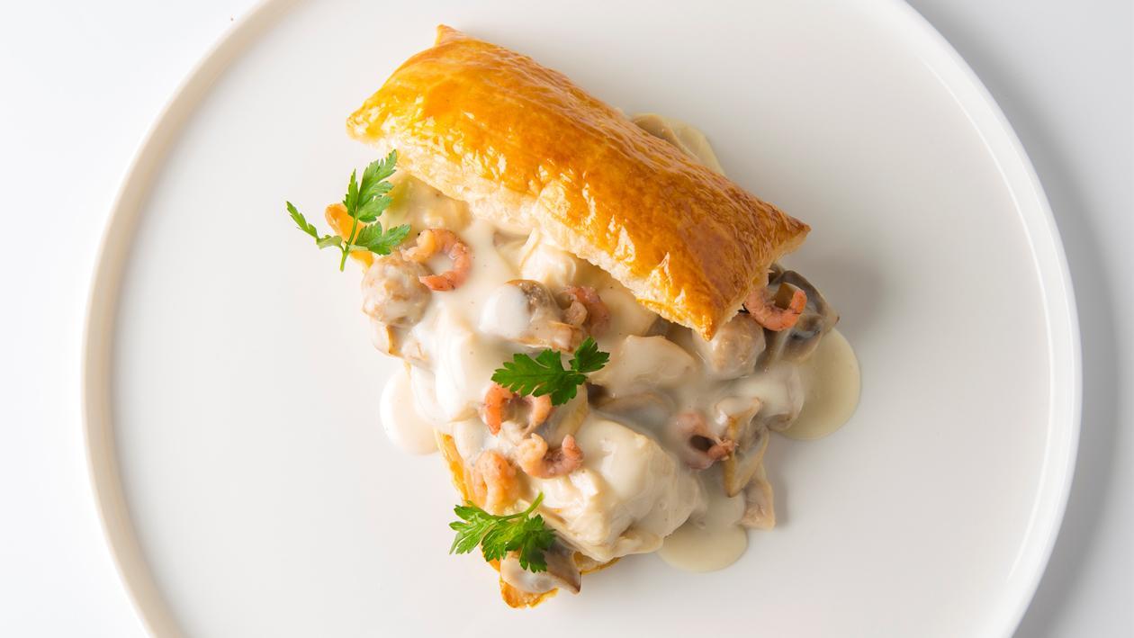 Vol-au-vent met grijze garnalen uit Zeebrugge Vol-au-vent met grijze garnalen uit Zeebrugge