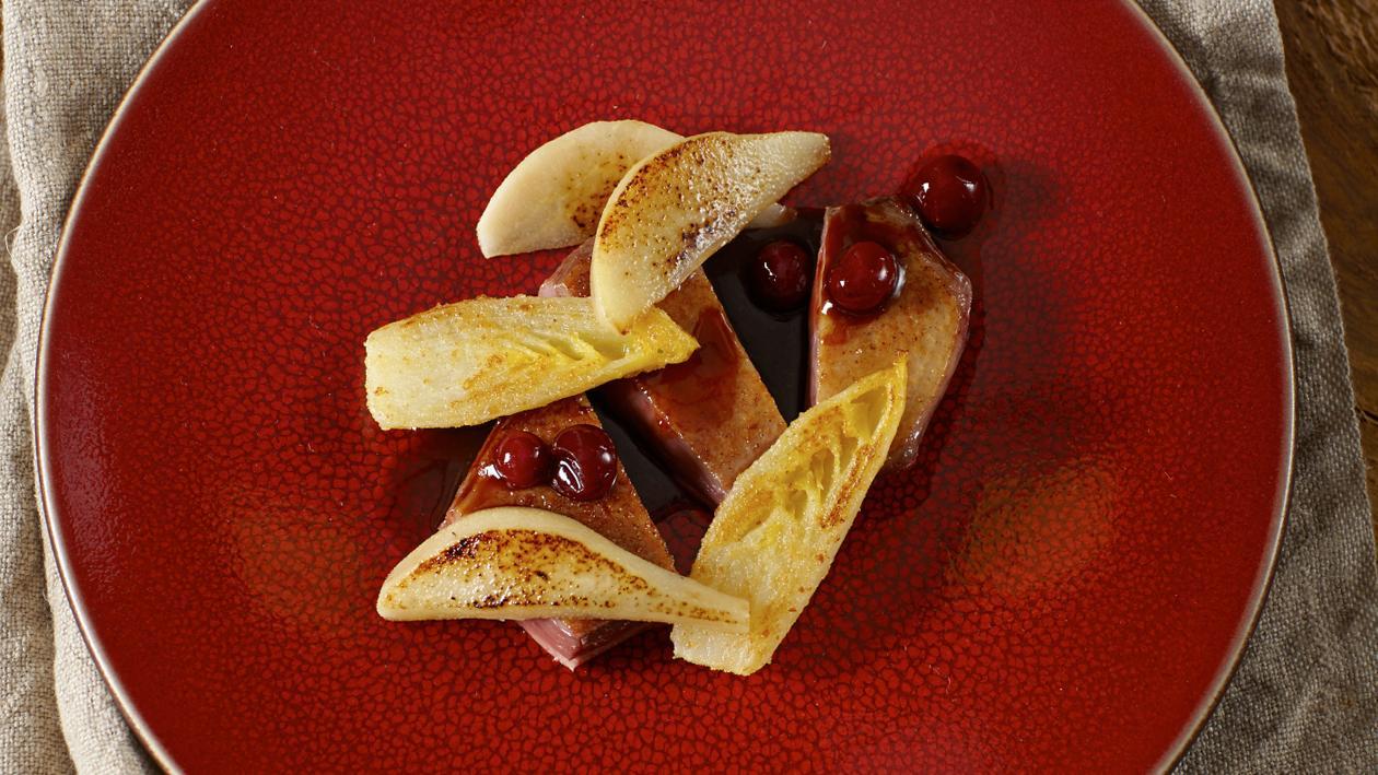 Wilde eend met witlof, peer en cranberry’s Wilde eend met witlof, peer en cranberry’s