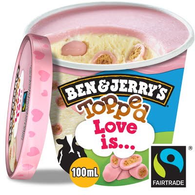 Ben & Jerry's Topped Mini cup Love Is… 12 x 100ml -
