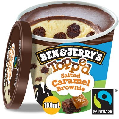 Ben & Jerry's Topped Mini cup Salted Caramel Brownie 12 x 100ml -