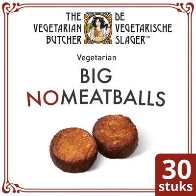 De Vegetarische Slager NoMeatball Vegetarische Gehaktbal Groot 30x90g -