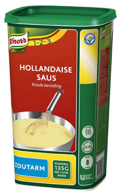 Knorr 1-2-3 Hollandaise Saus Zoutarm 1,08kg -