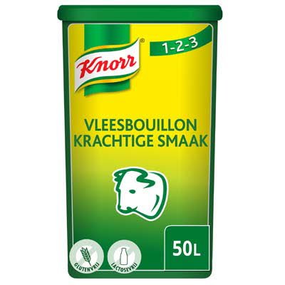 Knorr 1-2-3 Vleesbouillon krachtige smaak Poeder opbrengst 50L -