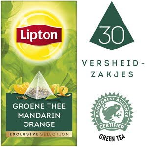 Lipton Exclusive Selection Groene Thee Mandarijn Sinaasappel 30 zakjes -