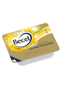 Becel met Roomboter 100x10g - Nieuwe Becel, gemaakt met roomboter, maar met slechts de helft verzadigd vet.