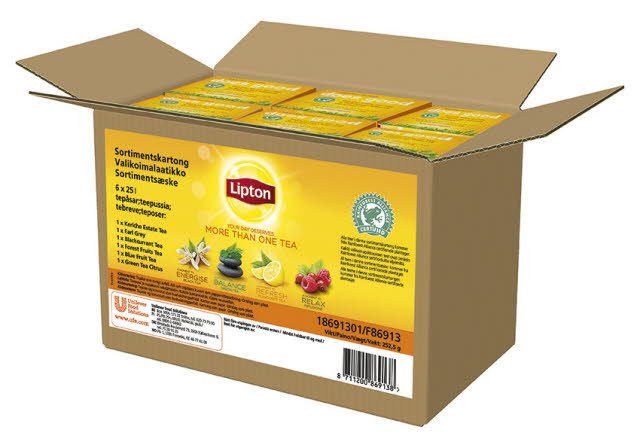 Lipton Sortimentskartong Rainforest Alliance te 6x25 ps - Lipton Sortimentskartong Rainforest Alliance te 6x25 ps -