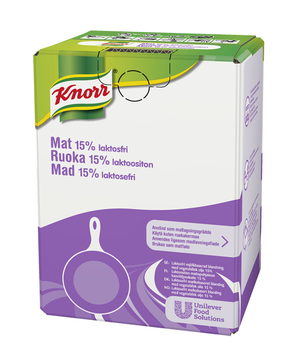 Knorr Mat 15% Laktosefri 10L - Knorr Mat 15% råler røff behandling og holder rett konsistens fra start til slutt, i alle varme matretter. Knorr Mat 15% Laktosefri 10L - Knorr Mat 15% råler røff behandling og holder rett konsistens fra start til slutt, i alle varme matretter.