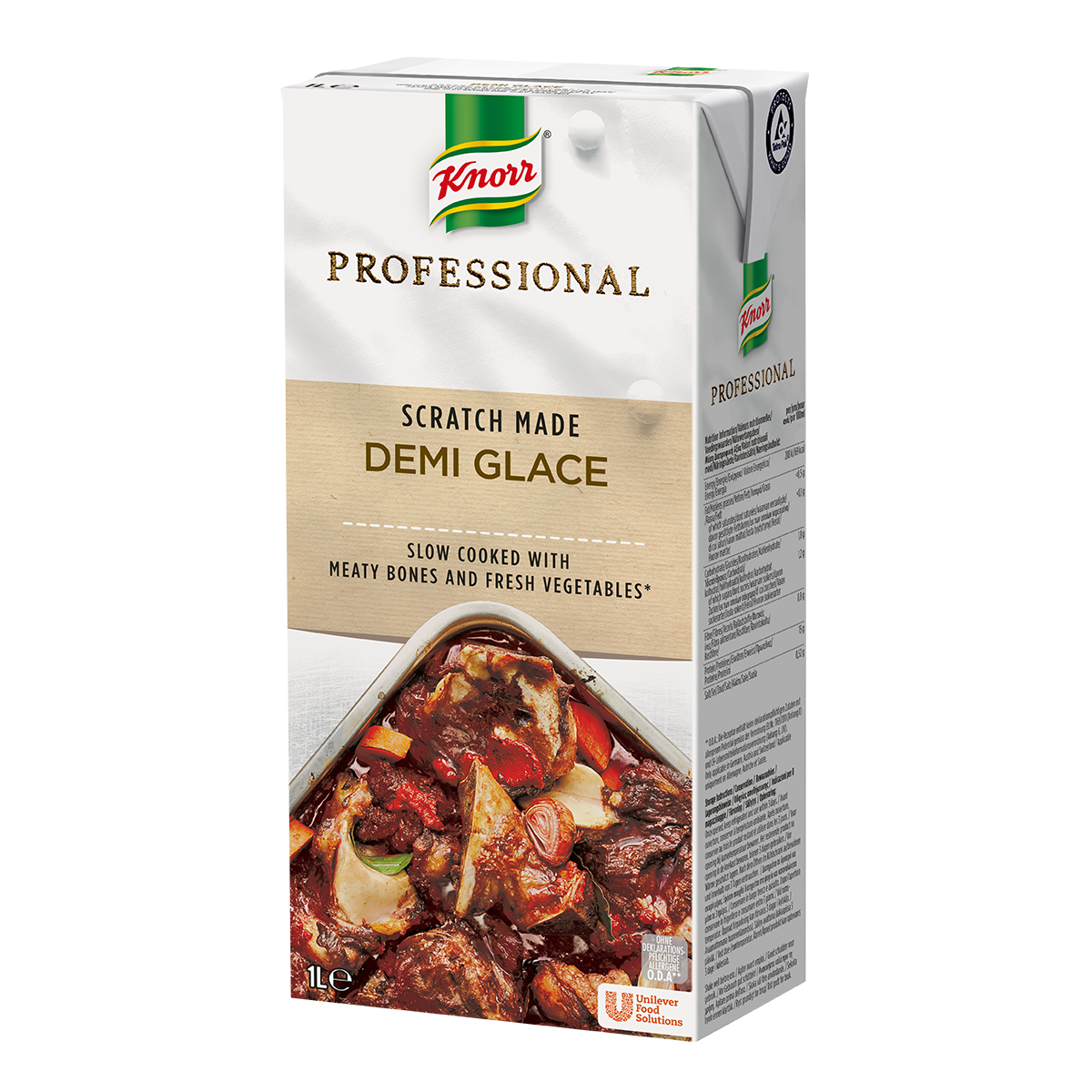 Knorr Professional Demi Glace 1L - Tilberedt fra bunnen av med brunede kjøttbein, urter og grønnsaker. Knorr Professional Demi Glace 1L - Tilberedt fra bunnen av med brunede kjøttbein, urter og grønnsaker.